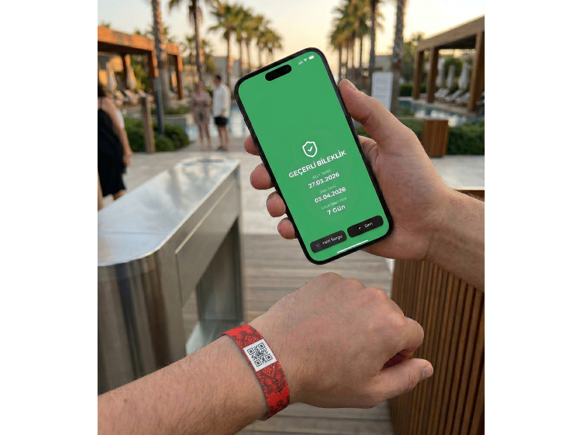 Smart wristband QR scan